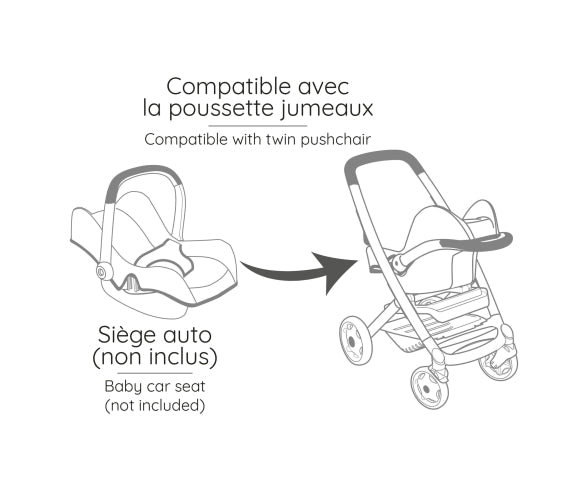 Smoby Maxi-Cosi Twin Pushchair Beige