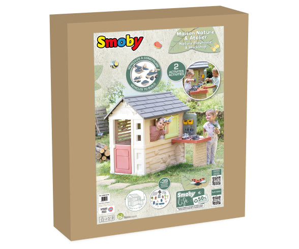 Smoby Life Nature Playhouse + Workshop