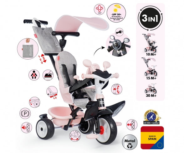 Baby Driver Pink Tricycle